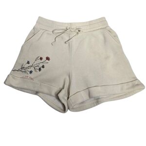 TAYLOR SWIFT Loving Him Was Red cream pull on‎ flower graphic sweat shorts S